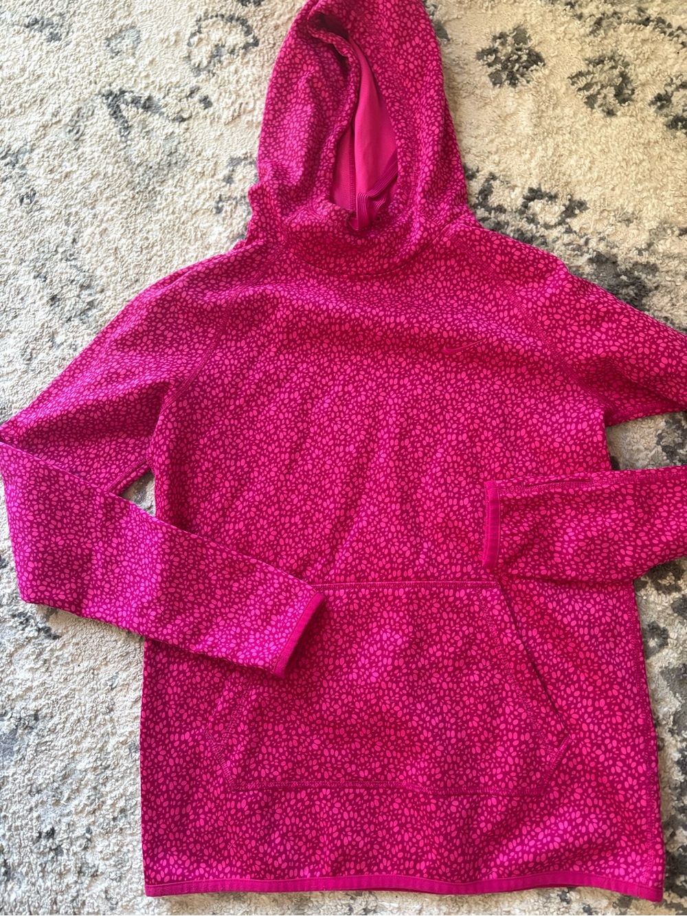 Nike Women's Hot Pink Hooded Pullover with Tiny Spot Print